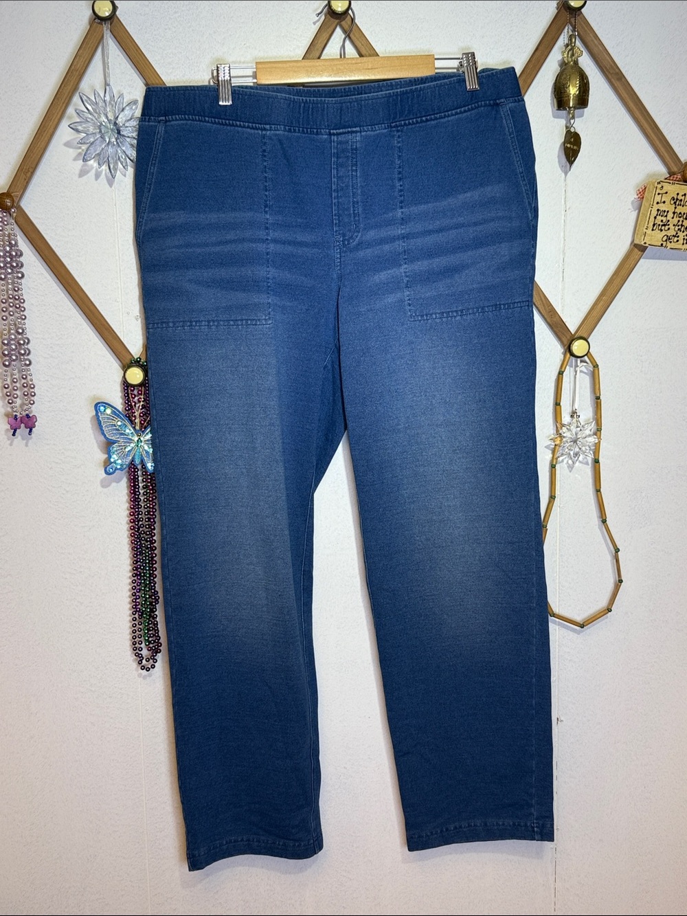 J. Jill Straight-Leg Pull-On Pants in Indigo Blue